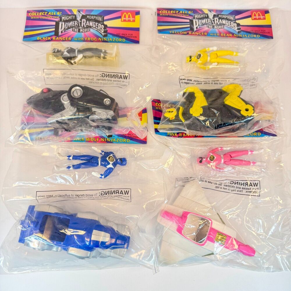 90s Mcdonalds Mighty Morphin Power Rangers Nigja Zords Happy Meal Toys | 1995